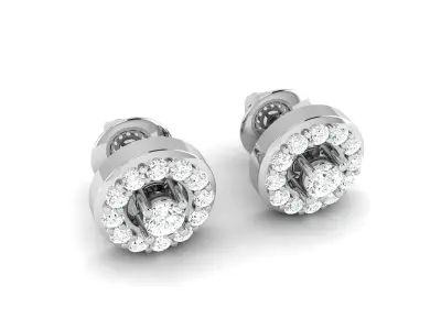Solitaire Diamond Earring 3D print model