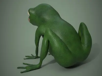Happy Frog Stylized Low-poly 3D model