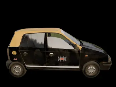 Santro Xing  Taxi Mumbai India Model  Free low-poly 3D model