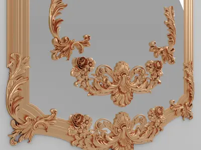 Mirror Classic Decoration 3D model