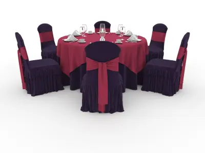 Banquet Table and Chair 63 3D model