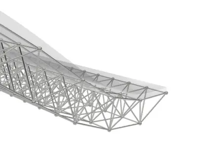 Wave roof 3D structure 3D model