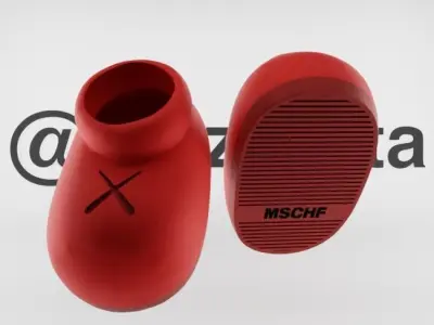 Kaws Shoes Mschf - Box Textured Low-poly 3D model