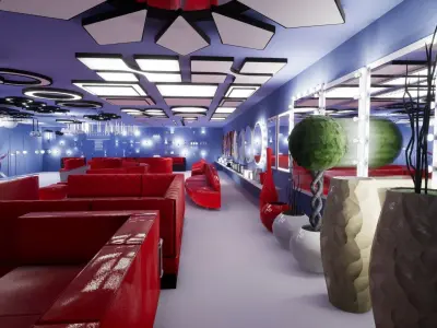 Interior Furniture and Props Low-poly 3D model