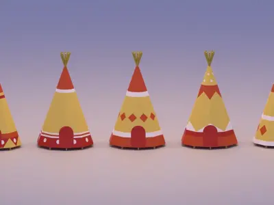 Indian Teepee Low-poly 3D model