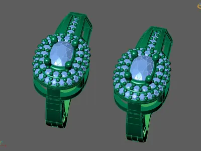 Women Earrings 3DM STL Womens Earring Renders 3D print models   3D print model 26