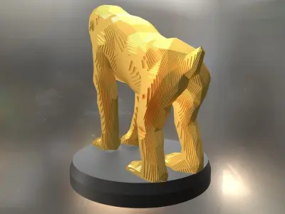 Parametric Monkey Low-poly 3D model