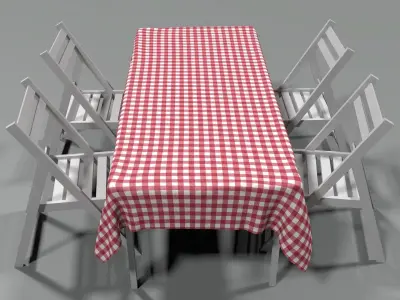 Picnic Table and Chairs Free 3D model