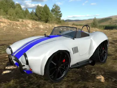 ac cobra cartoon car Low-poly 3D model