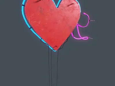 Love neon sign v2 Low-poly 3D model