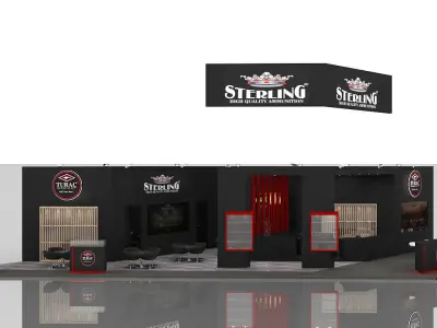 Booth Exhibition Stand 3 Side Open 3D model