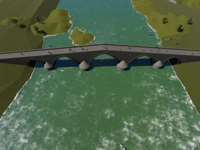 roman bridge Low-poly 3D model