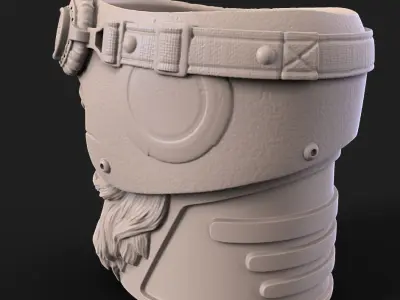 Skull penholder Biker vol1B 3D print model