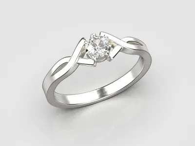 Golden ring with ruby 122 3D print model