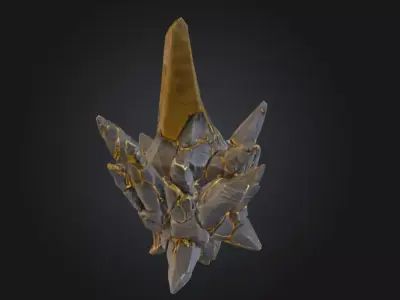 Luminous Obsidian Spire Low-poly 3D model