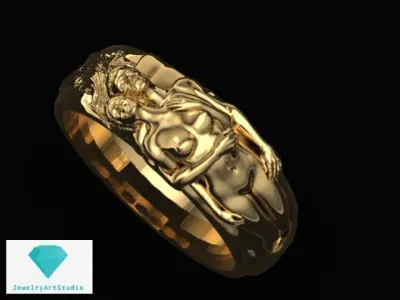 Ring Love Man  and Woman Free 3D print model