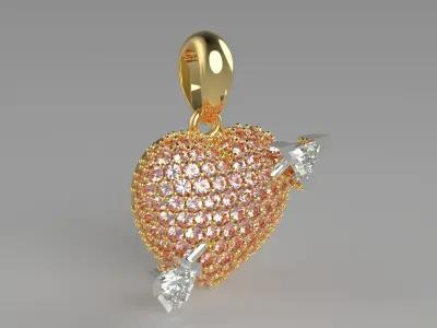 Heart with arrow Pendant  3D print model