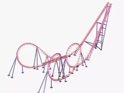 Boomerang Roller Coaster 3D model