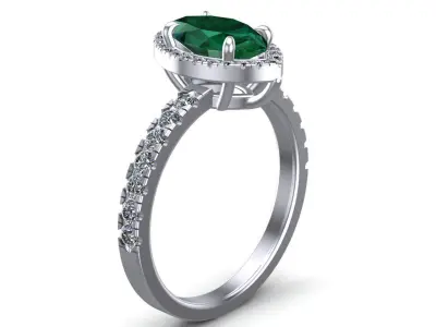 Marquise Cut Diamond Halo Ring                        3D print model