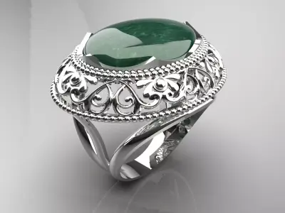 Womens stl 3d printable Ring Royal Jewel model gr0035 3D print model