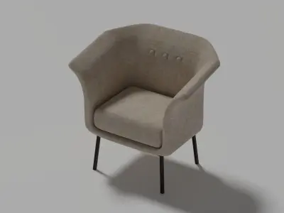 armchair pack Low-poly 3D model