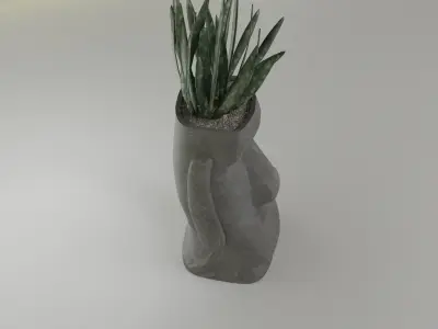 Moai pot 39 3D print model