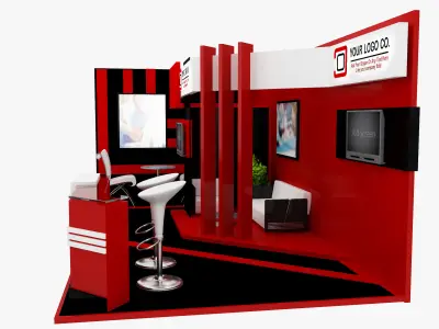 Booth Exhibition Stand a493a 3D model