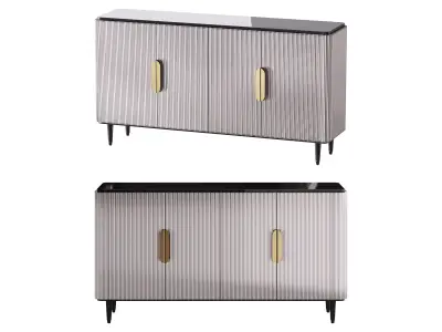 Modern Sideboard Buffet Black Kitchen 3D model