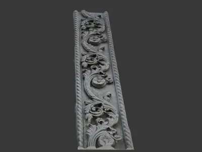 Ornate Architectural Panel 3D Scan Low-poly 3D model