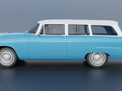 Plymouth Plaza 2 Door Suburban 1955 3D print model