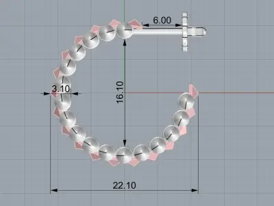 Woman Earrings 157 3D print model