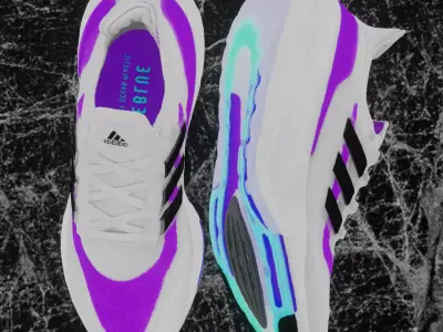 ADIDAS ULTRA BOOST 2021 - PURPLE 3D SHOES Low-poly 3D model