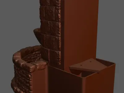 Lion Statue Working Fountain 3D Print 3D print model