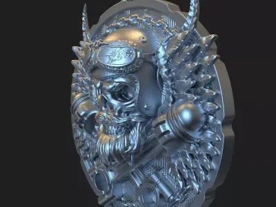 Skull pendant jewelry Biker vol3 3D print model
