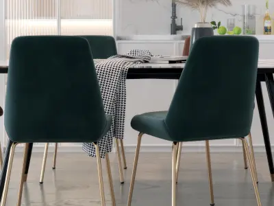 dining combination luxury table chair 3D model