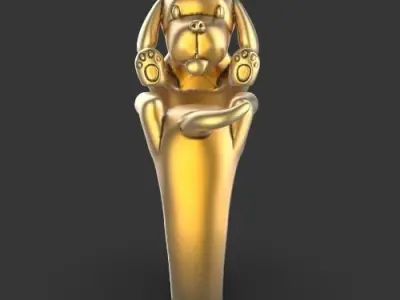 Puppy ring Silver Gold  Print 3D print model