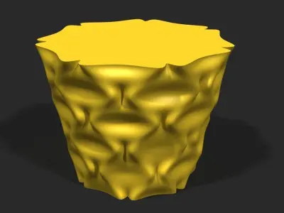Cups and vases - crumpled surface 3D print model