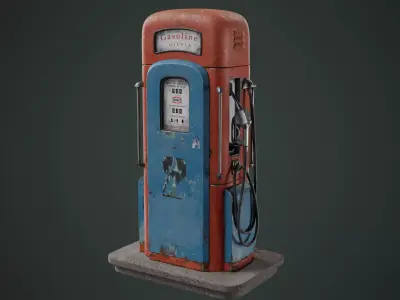 Gas pump old 3D model