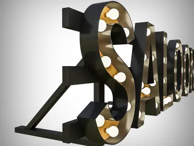 Saloon Bulb Sign 3D model