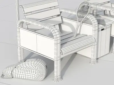 Sport Resting bench Double 2 3D model