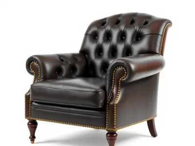 Classic Chesterfield Armchair Model Pack Low-poly 3D model