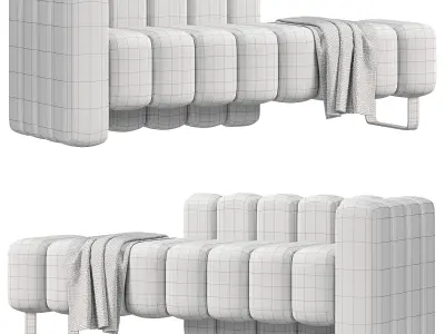 Ariadni Upholstered Chaise Lounge Bench By Wayfair 3D model