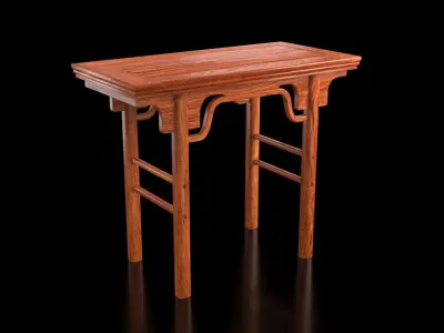Chinese Antique Elm Altar Table 3D model