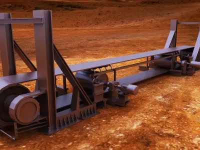 Mechanical Cement Conveyor Low-poly 3D model