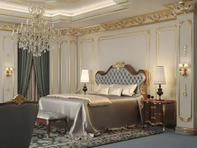 Classic luxury  Master Bedroom - French  style 3D model