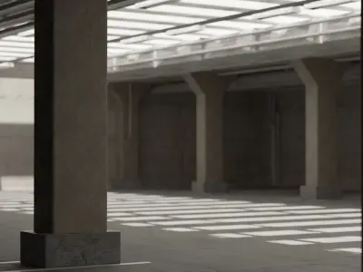 Realistic Old Parking Lot  3D model