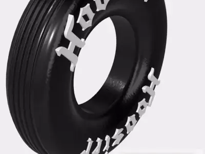 Hoosier Drag Tire Front Runner smooth N grooved 15 inch 3D print model