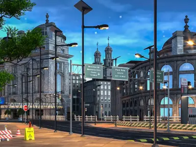 50 Street signs and equipment  3D model
