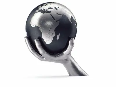 Hand holding globe collection 3D model