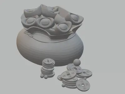 Lucky Money Bag 3D model